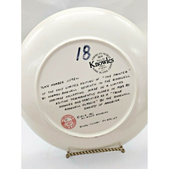 Norman Rockwell Collector's Plate 8 1/2" - "The Painter" - Picture 7 of 11